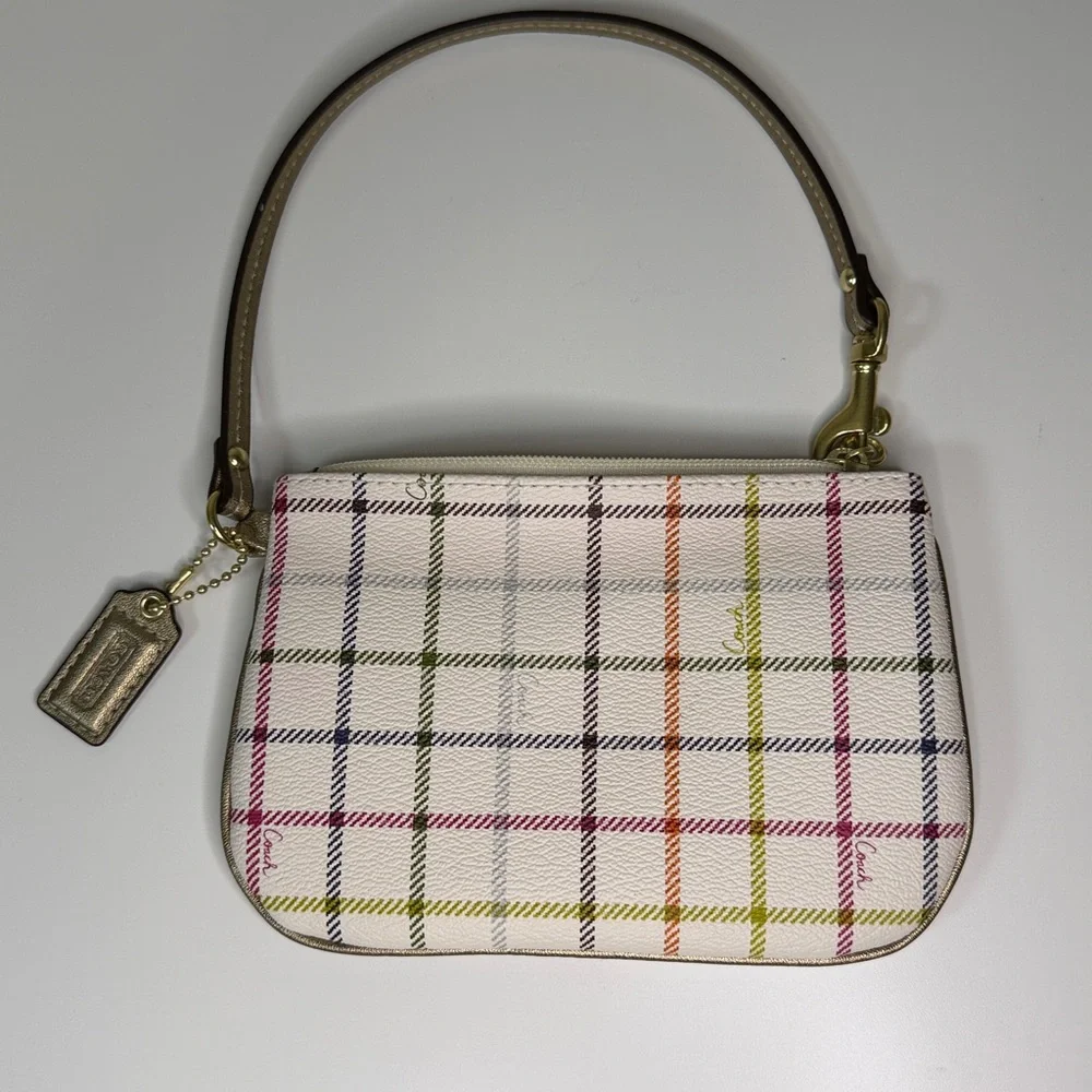 Coach | Peyton Heritage Tattersall Multicolor Wristlet Pouch - Picture 1 of 10